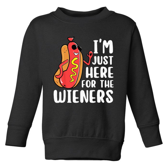 I'm Just Here For The Wieners Funny Hot Dog Foodies Lover Toddler Sweatshirt