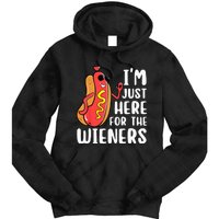 I'm Just Here For The Wieners Funny Hot Dog Foodies Lover Tie Dye Hoodie