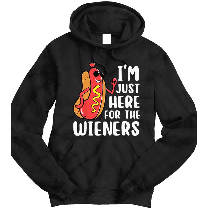 I'm Just Here For The Wieners Funny Hot Dog Foodies Lover Tie Dye Hoodie