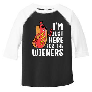 I'm Just Here For The Wieners Funny Hot Dog Foodies Lover Toddler Fine Jersey T-Shirt