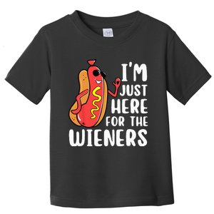 I'm Just Here For The Wieners Funny Hot Dog Foodies Lover Toddler T-Shirt