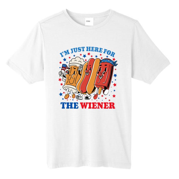 Im Just Here For The Wiener Funny Fourth Of July Tall Fusion ChromaSoft Performance T-Shirt