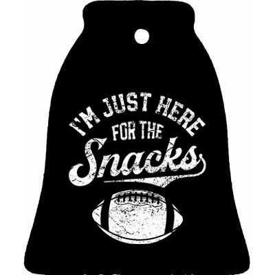 I'm Just Here For The Snacks Ceramic Bell Ornament