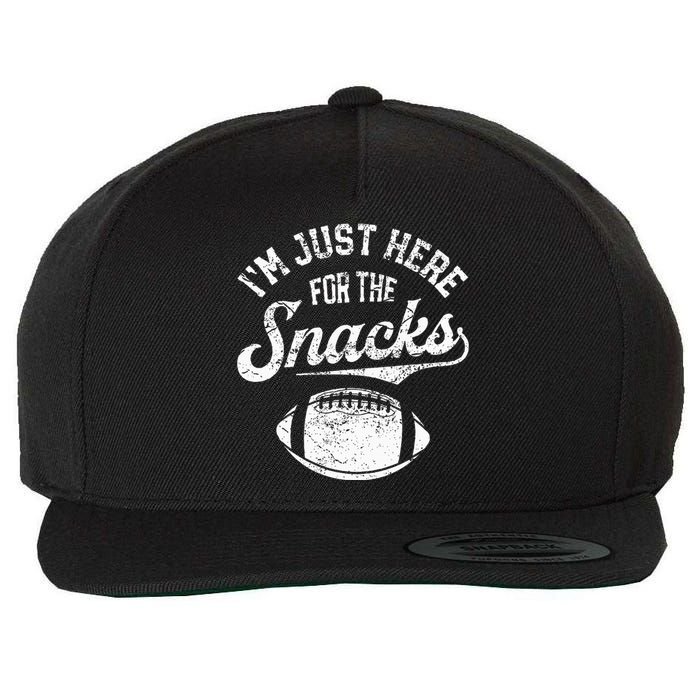 I'm Just Here For The Snacks Wool Snapback Cap