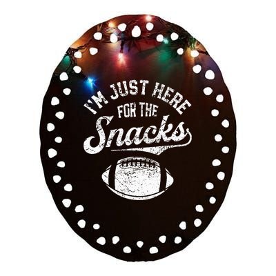 I'm Just Here For The Snacks Ceramic Oval Ornament