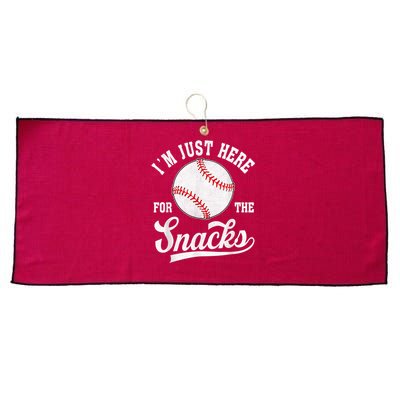 I’m Just Here For The Snacks Funny Fantasy Baseball League Large Microfiber Waffle Golf Towel