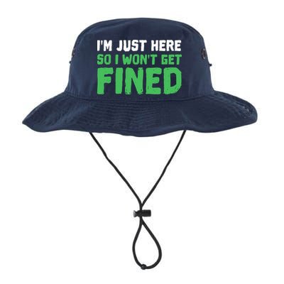 IM Just Here So I WonT Get Fined Sport Athletic Fun Bucket Hat