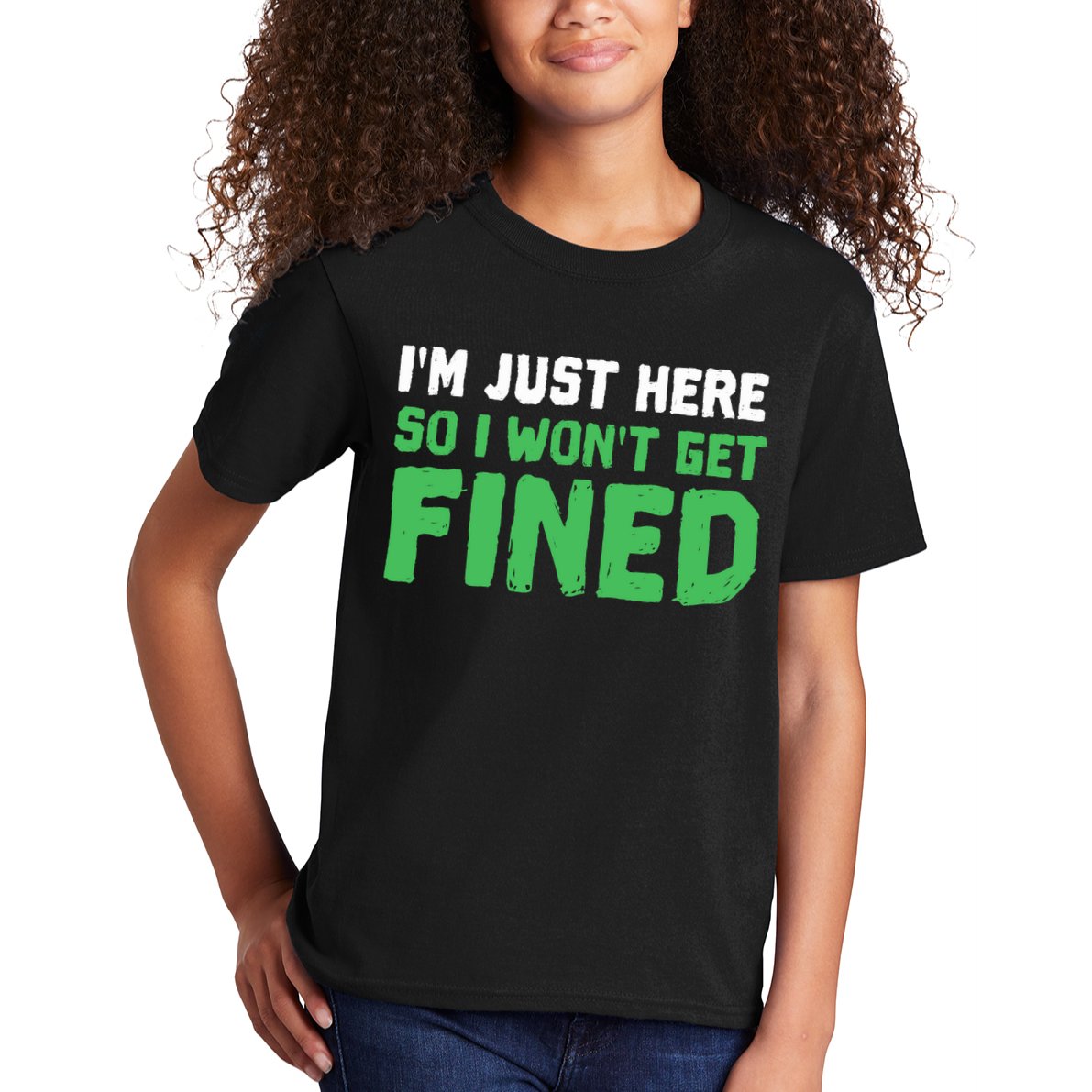 IM Just Here So I WonT Get Fined Sport Athletic Fun Kids T-Shirt