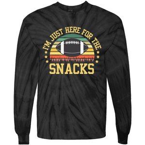 Im Just Here For The Snacks Funny Fantasy Football League Tie-Dye Long Sleeve Shirt