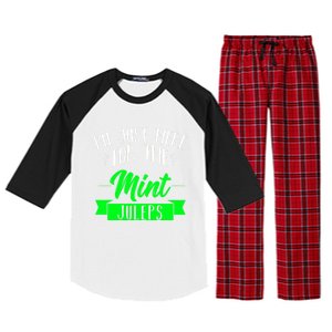 I'm Just Here For The Mint Juleps Fun Derby Funny Gift Raglan Sleeve Pajama Set