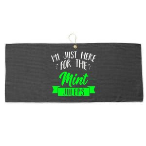 I'm Just Here For The Mint Juleps Fun Derby Funny Gift Large Microfiber Waffle Golf Towel