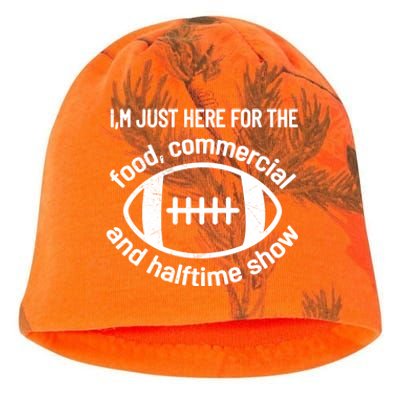 Im Just Here For The Food Commercials And Halftime Show Gift Kati - Camo Knit Beanie