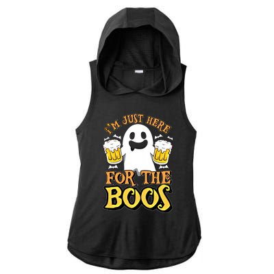 I'm Just Here For The Boos Gift Ghost Booze Gift Halloween Gift Ladies PosiCharge Tri-Blend Wicking Draft Hoodie Tank