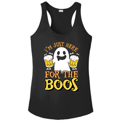 I'm Just Here For The Boos Gift Ghost Booze Gift Halloween Gift Ladies PosiCharge Competitor Racerback Tank