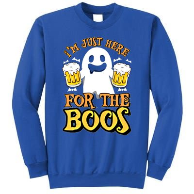 I'm Just Here For The Boos Gift Ghost Booze Gift Halloween Gift Sweatshirt