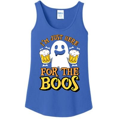 I'm Just Here For The Boos Gift Ghost Booze Gift Halloween Gift Ladies Essential Tank