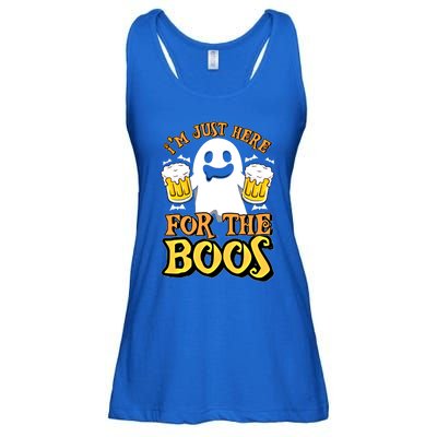 I'm Just Here For The Boos Gift Ghost Booze Gift Halloween Gift Ladies Essential Flowy Tank