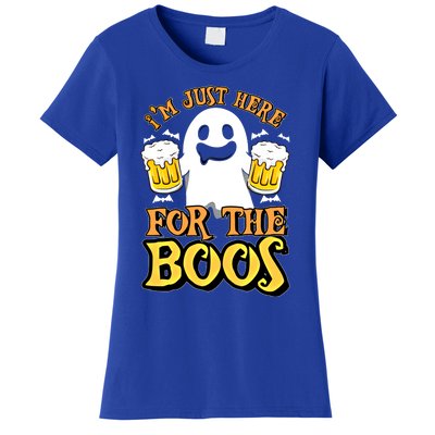 I'm Just Here For The Boos Gift Ghost Booze Gift Halloween Gift Women's T-Shirt