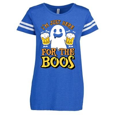 I'm Just Here For The Boos Gift Ghost Booze Gift Halloween Gift Enza Ladies Jersey Football T-Shirt