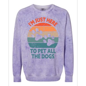 I'm Just Here To Pet All The Dogs Shirt Funny Dog Premium Colorblast Crewneck Sweatshirt