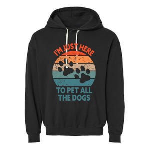 I'm Just Here To Pet All The Dogs Shirt Funny Dog Premium Garment-Dyed Fleece Hoodie