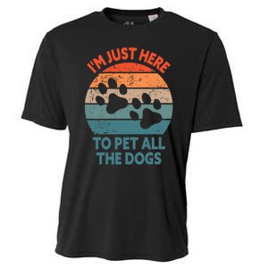 I'm Just Here To Pet All The Dogs Shirt Funny Dog Premium Cooling Performance Crew T-Shirt