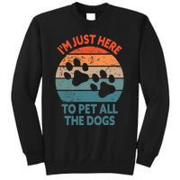 I'm Just Here To Pet All The Dogs Shirt Funny Dog Premium Sweatshirt