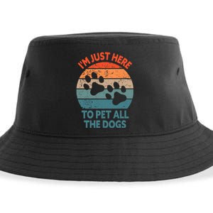 I'm Just Here To Pet All The Dogs Shirt Funny Dog Premium Sustainable Bucket Hat