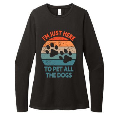 I'm Just Here To Pet All The Dogs Shirt Funny Dog Premium Womens CVC Long Sleeve Shirt