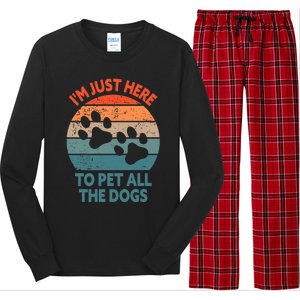 I'm Just Here To Pet All The Dogs Shirt Funny Dog Premium Long Sleeve Pajama Set