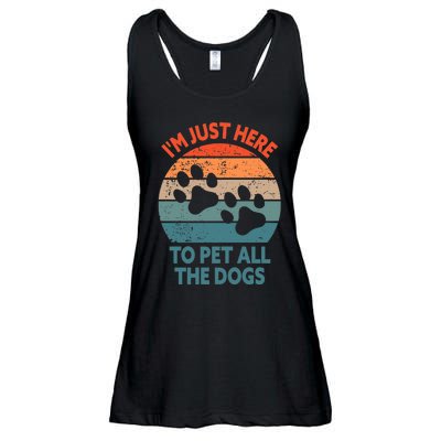 I'm Just Here To Pet All The Dogs Shirt Funny Dog Premium Ladies Essential Flowy Tank