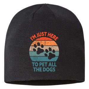 I'm Just Here To Pet All The Dogs Shirt Funny Dog Premium Sustainable Beanie