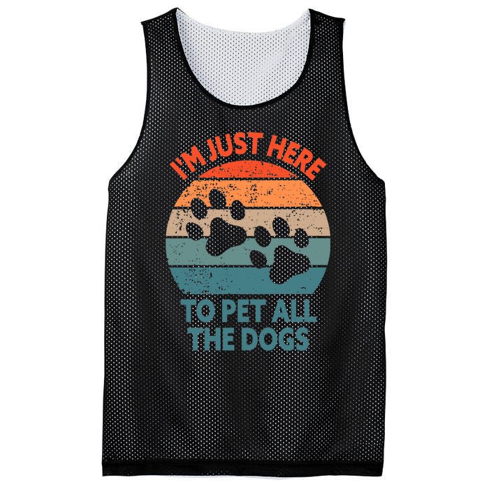 I'm Just Here To Pet All The Dogs Shirt Funny Dog Premium Mesh Reversible Basketball Jersey Tank