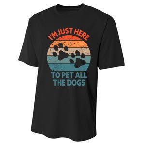 I'm Just Here To Pet All The Dogs Shirt Funny Dog Premium Performance Sprint T-Shirt