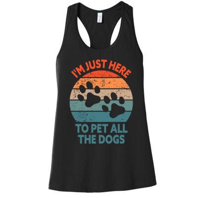 I'm Just Here To Pet All The Dogs Shirt Funny Dog Premium Women's Racerback Tank