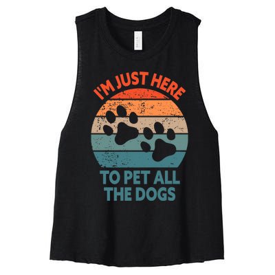 I'm Just Here To Pet All The Dogs Shirt Funny Dog Premium Women's Racerback Cropped Tank