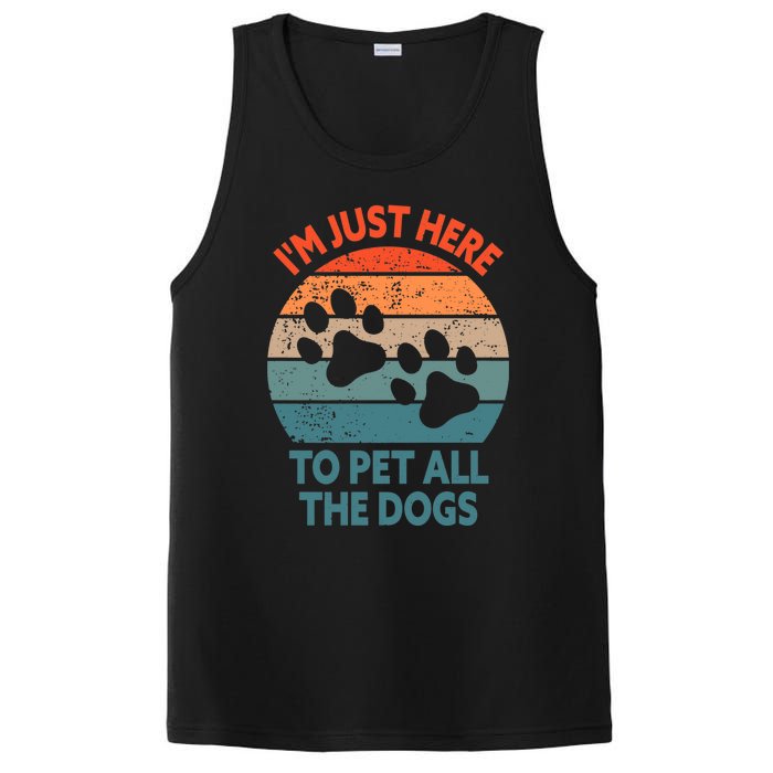 I'm Just Here To Pet All The Dogs Shirt Funny Dog Premium PosiCharge Competitor Tank