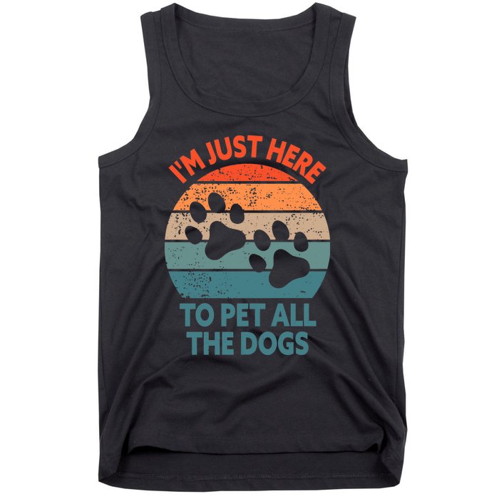 I'm Just Here To Pet All The Dogs Shirt Funny Dog Premium Tank Top