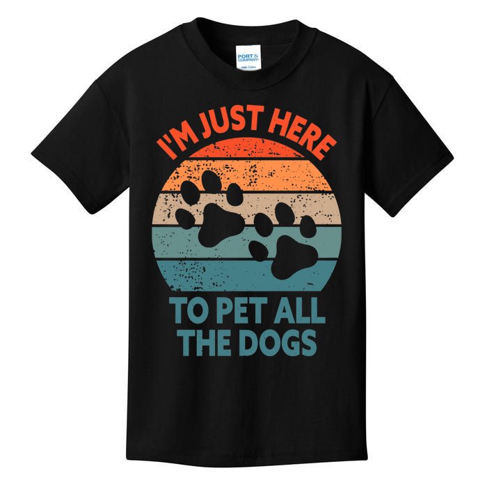 I'm Just Here To Pet All The Dogs Shirt Funny Dog Premium Kids T-Shirt