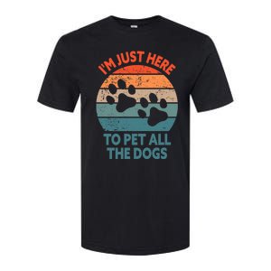 I'm Just Here To Pet All The Dogs Shirt Funny Dog Premium Softstyle CVC T-Shirt