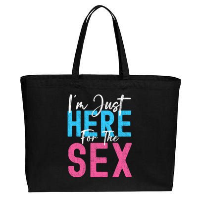 Im Just Here For The Sex Gender Reveal Funny Cotton Canvas Jumbo Tote