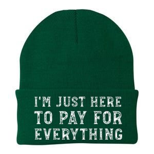 IM Just Here To Pay For Everything Funny Mom Dad Knit Cap Winter Beanie