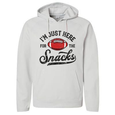 IM Just Here For The Snacks Funny Fantasy Football League Performance Fleece Hoodie