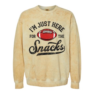 IM Just Here For The Snacks Funny Fantasy Football League Colorblast Crewneck Sweatshirt