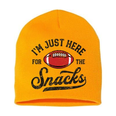 IM Just Here For The Snacks Funny Fantasy Football League Short Acrylic Beanie