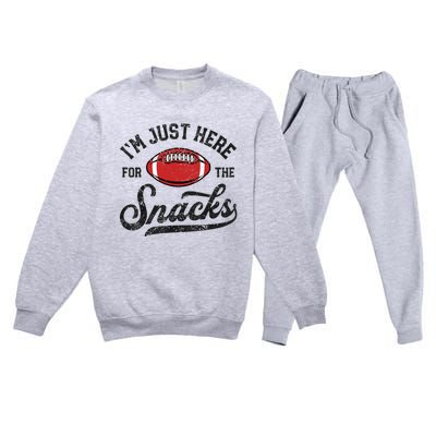 IM Just Here For The Snacks Funny Fantasy Football League Premium Crewneck Sweatsuit Set