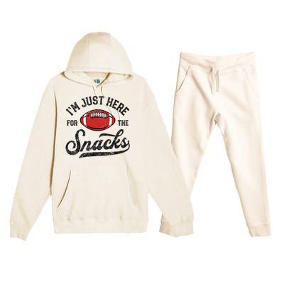 IM Just Here For The Snacks Funny Fantasy Football League Premium Hooded Sweatsuit Set