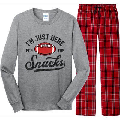 IM Just Here For The Snacks Funny Fantasy Football League Long Sleeve Pajama Set