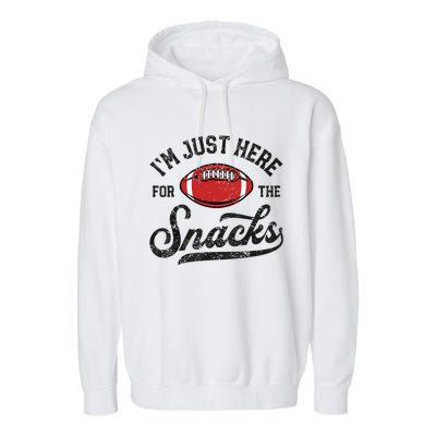 IM Just Here For The Snacks Funny Fantasy Football League Garment-Dyed Fleece Hoodie