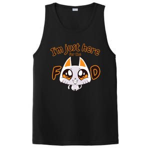 Im Just Here For The Food Funny Cat Humor Sarcastic Gift PosiCharge Competitor Tank